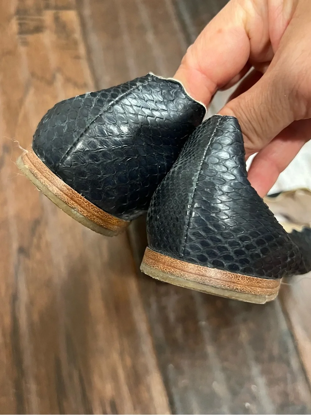 Chloé Lauren Python-Embossed Leather Ballerina Flats